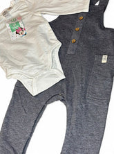 Grey Dungaree with White Romper