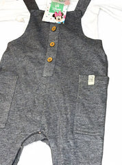 Grey Dungaree with White Romper