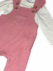 Pink Full Jumpsuit with Offwhite Romper