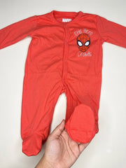 Red fiery romper (footed)
