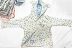 Blue Cotton Baby Hooded Jacket with Bear Ears