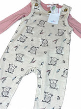 Owl printed Jumpsuit Pink romper
