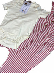 Vertical Striped Jumpsuit with ribbed romper