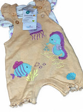 Underwater themed dungaree with white romper