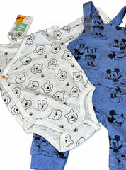 Mickey themed dungaree with white romper