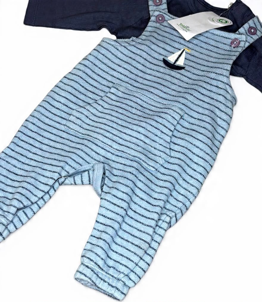 Striped Blue Dungaree with Blue Inner