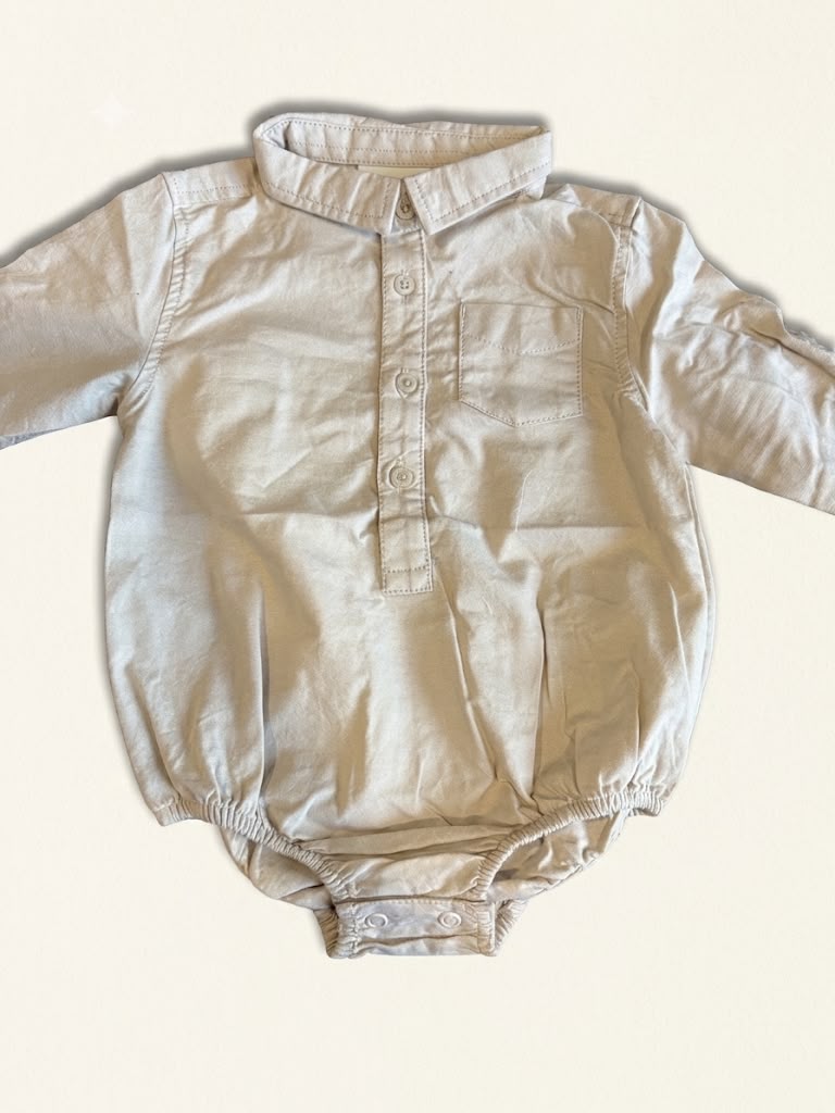 Beige colour linen romper