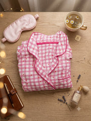 Rosy Checks Cotton Night Suit