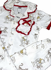 Winnie the pooh ruffled Night suit