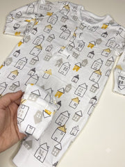 White House Print Baby Romper