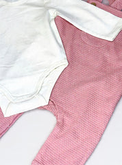Pink Full Jumpsuit with Offwhite Romper