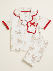 Winnie the pooh ruffled Night suit