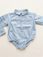 Blue colour linen romper