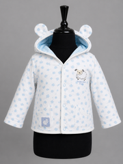 Blue Cotton Baby Hooded Jacket with Bear Ears