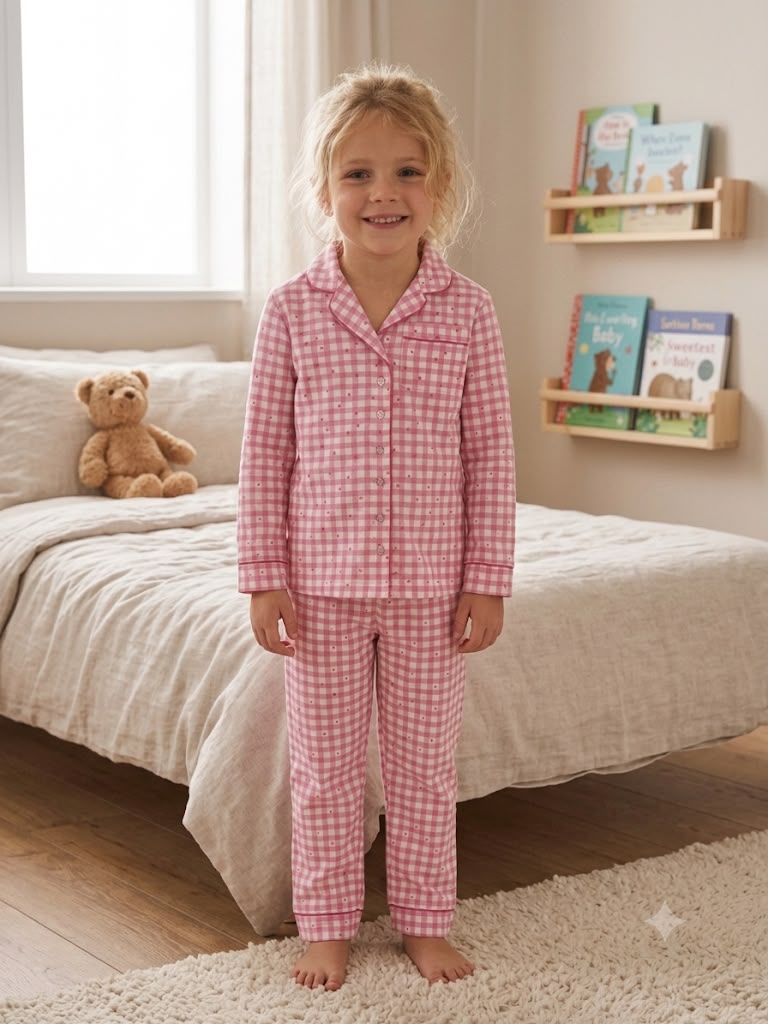 Rosy Checks Cotton Night Suit