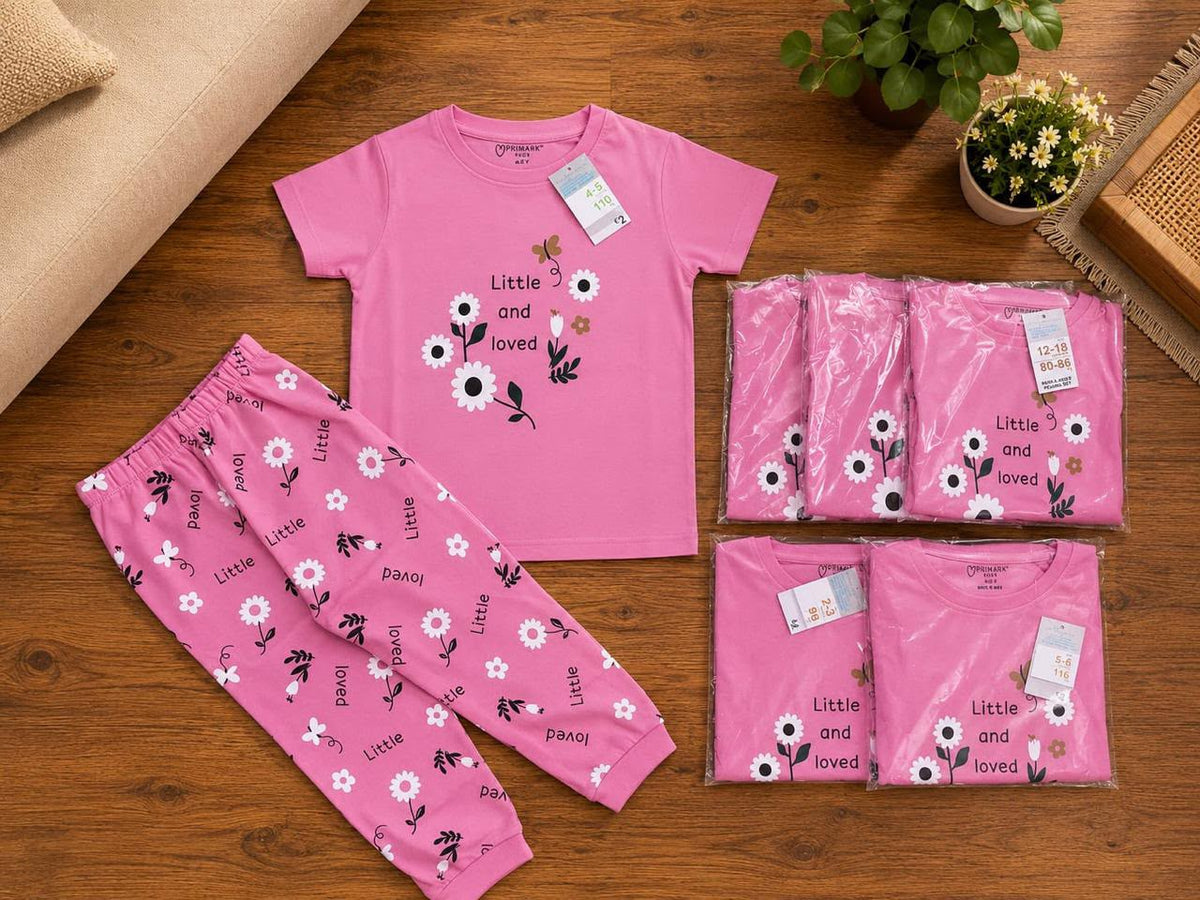 Pink Kids Cotton Night Suit