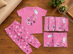 Pink Kids Cotton Night Suit