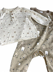 Brown bear print with shirt