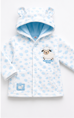 Blue Cotton Baby Hooded Jacket with Bear Ears